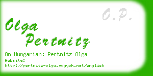 olga pertnitz business card